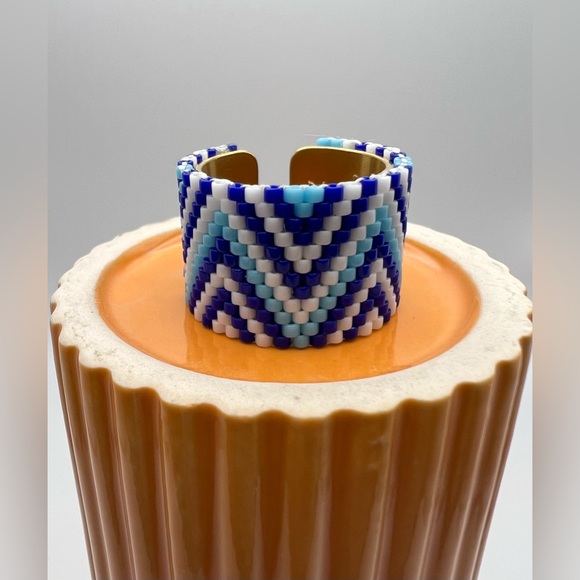 Stylish Miyuki Beaded Adjustable Rings - Boho Chic Statement Rings - Picture 5 of 12